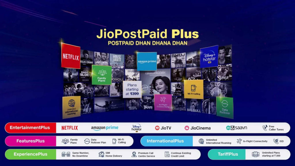 New Jio Postpaid Plus Plans offers Netflix, Amazon Prime and Disney+ Hotstar VIP subscriptions