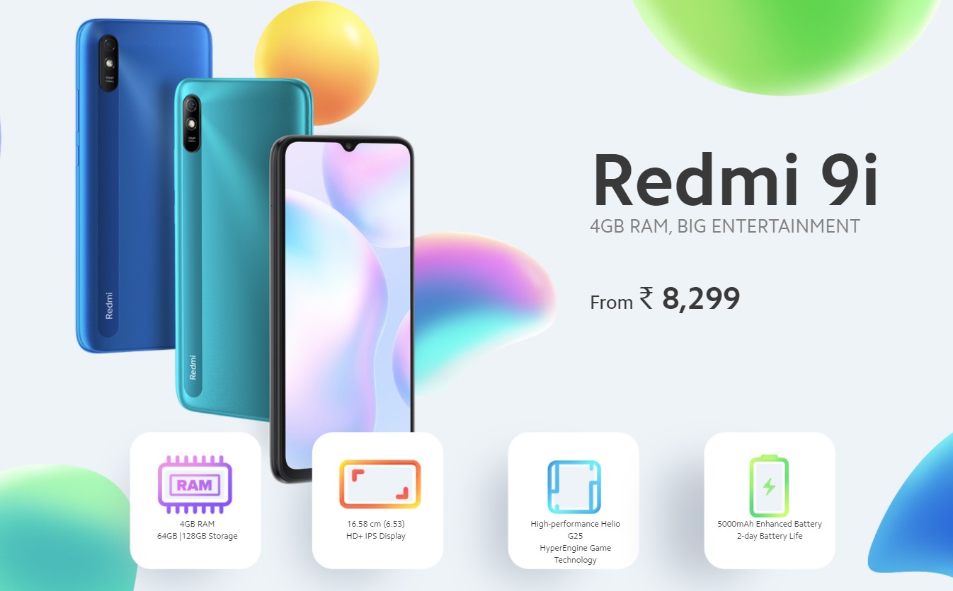 Redmi 9i launched in India; Price starts at ₹8,299