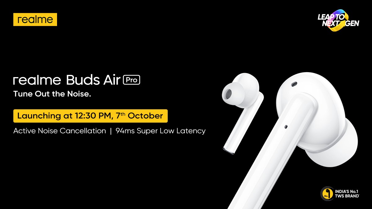 Realme Buds Air Pro and Realme Buds Wireless Pro confirmed to launch on October 7