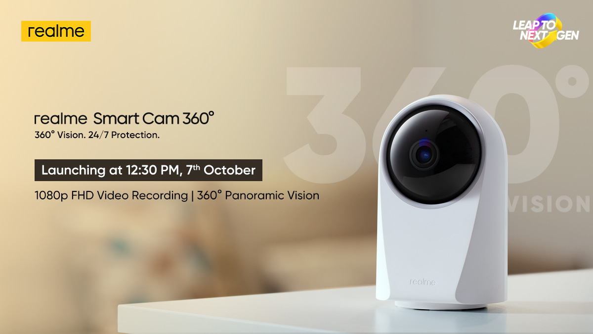 Realme 100W Soundbar and Realme Smart Cam 360 will launch on October 7